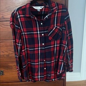 Old Navy Red and Blue Plaid Shirt
